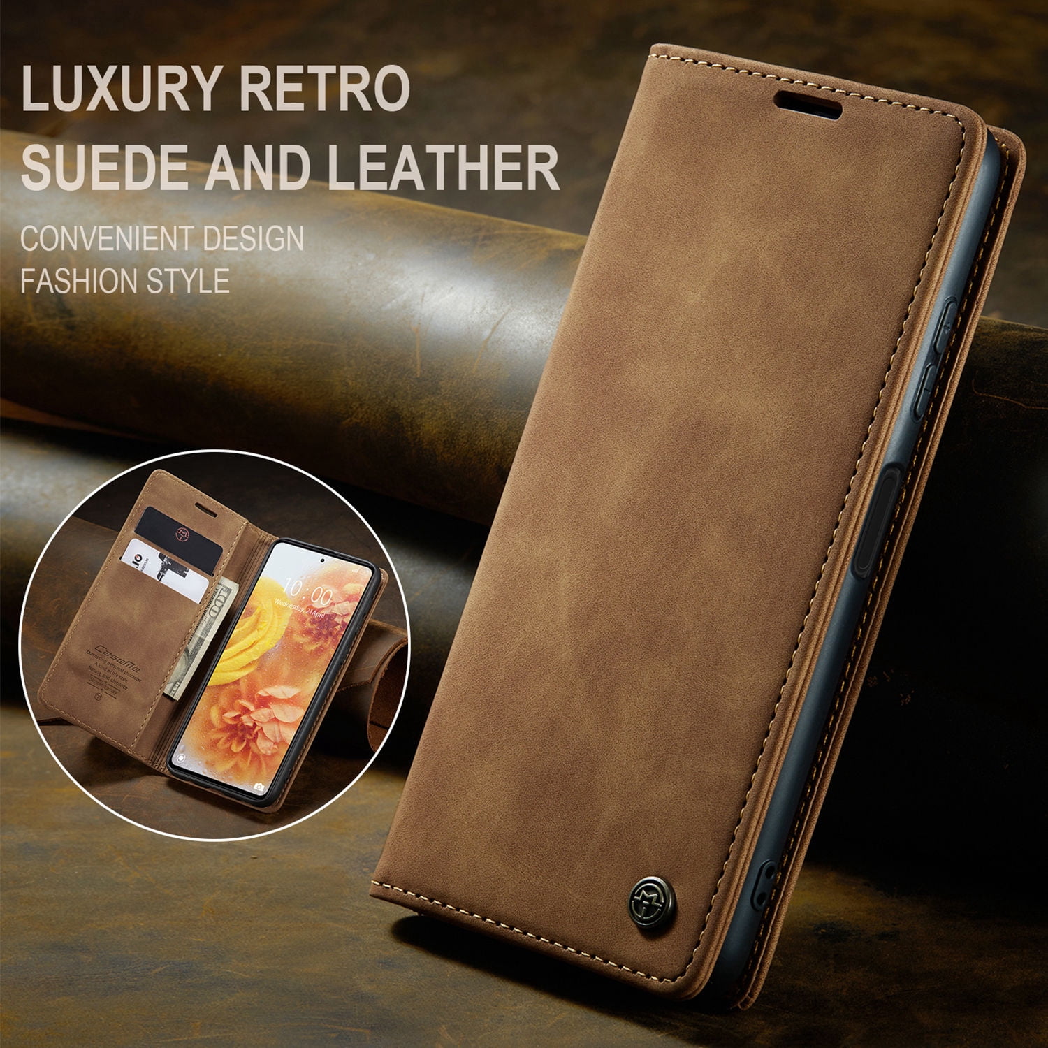 ETFAST Leather Wallet With Card Holder Zipper Phone Case For Xiaomi Poco X5 Pro High Quality Leather Phone Case