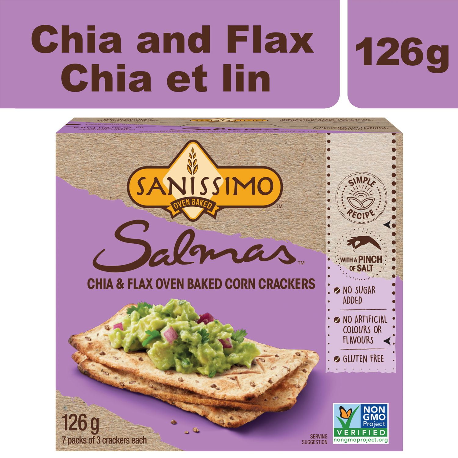 SANISSIMO® Salmas™ Chia & Flax Oven Baked Corn Crackers