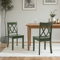 thumbnail image 2 of Duhome Solid Wood Dining Chairs Set of 2 Modern Cross Back Chairs for Kitchen, Dining Room,Green, 2 of 7