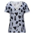 thumbnail image 3 of Birdeem Mode Femmes Été Col en V Dentelle Patchwork Manches Courtes Haut Blouse Aguichant, 3 of 8