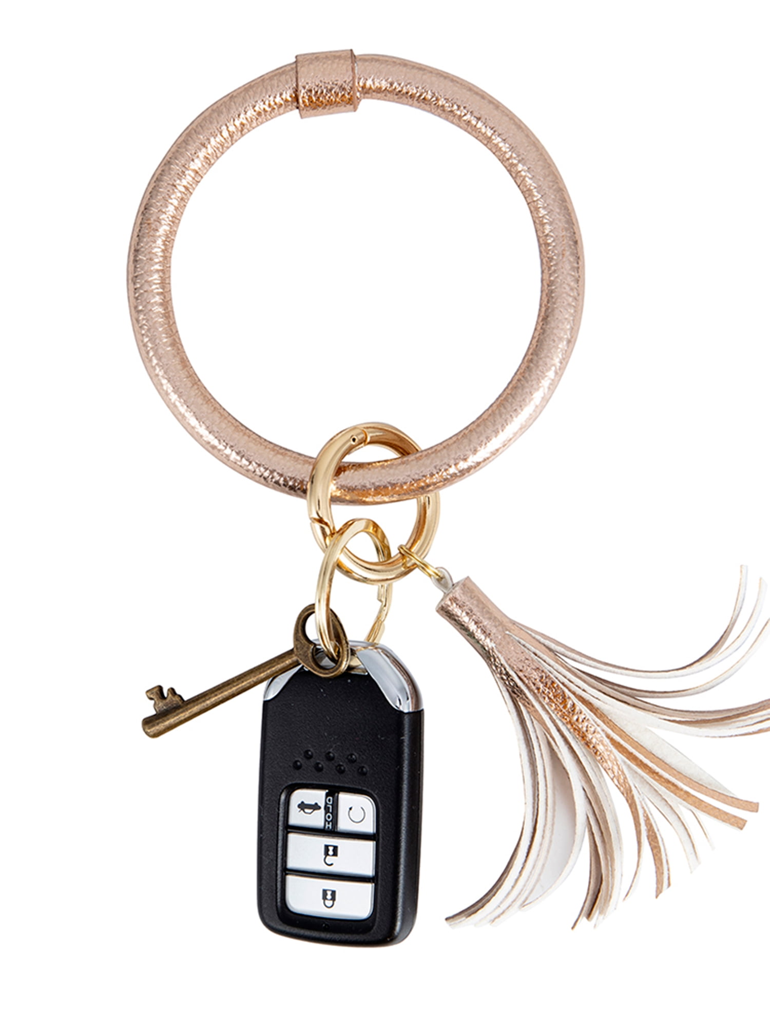 Print Pu leather Big O Key Ring Wrist Strap Personalize O Keychain Loop Bangle