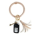 thumbnail image 2 of LELINTA Wristlet Round Key Ring Chain Leather Oversized Bracelet Bangle Keychain Holder Tassel for Women Girl Gifts, 2 of 8