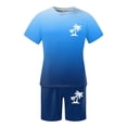 thumbnail image 5 of FUZHIQ Summer Beach Vacation Men's Gradient 2 Piece T-Shirt Shorts Set Tree Print Casual Loose Fit Crewneck Short Sleeve Daily Travel Outdoor Hawaiian Outfit,S, 5 of 5