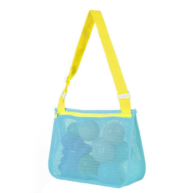 Bolsa de almacenamiento de juguetes para niños, bolsa de playa de viaje, bolsa de red de playa con perspectiva hueca, bolso de hombro