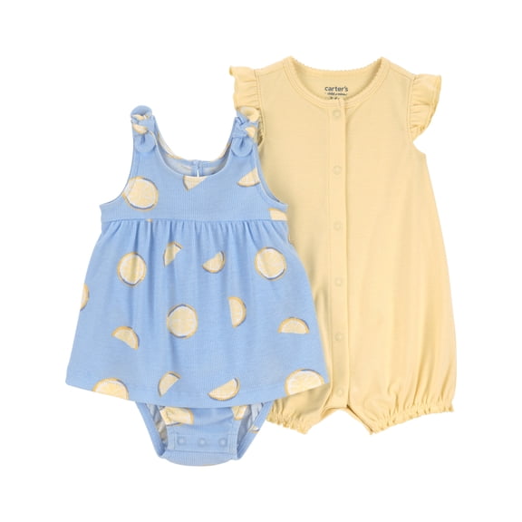 Carter's Child of Mine Baby Girl Romper and Dress Set, 2-Piece, Sizes 0/3-24 Months