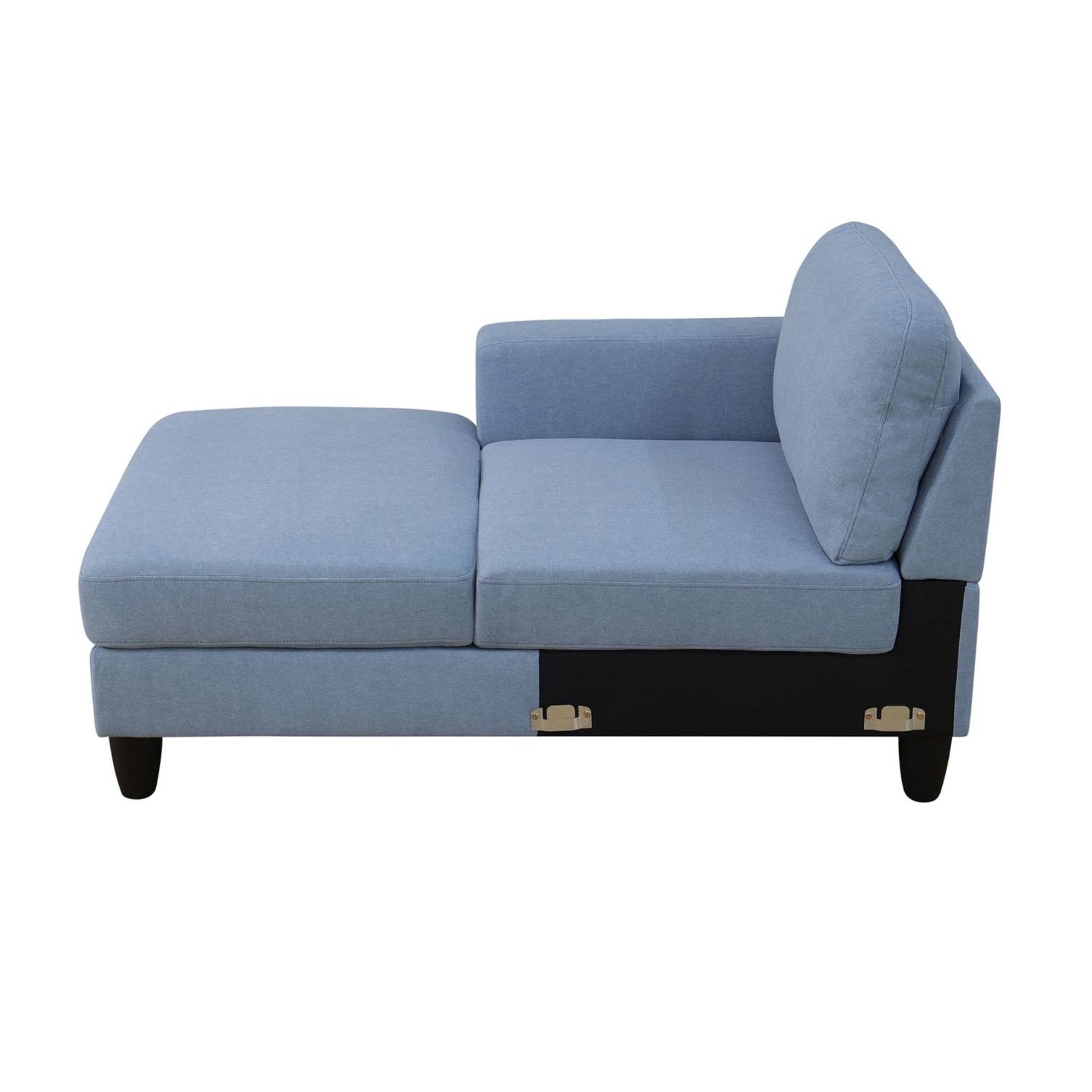 Modern Sectional Sofa Couch, L Shape Sofa Set with Chaise Modular Cloud Couch for Living Room, Grayish Blue