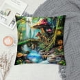 thumbnail image 2 of Autua Mushroom House Graphic Decorative Throw Pillow Cover for Home Couch Living Room Bed Sofa - Zipper Closure 1PC 12x12in, 2 of 5