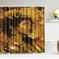 thumbnail image 2 of Black Woman Shower Curtain Sets with Rugs, Boho Inspirational Quote African American Girl Bathroom Sets with Shower Curtains, Toilet Lid Cover, Bath Mat, Colorful Fabric Bathroom Curtain Shower Set, 2 of 6