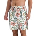 thumbnail image 2 of Kdxio Lilies Flowers Pattern Mens Casual Shorts - Drawstring Summer Beach Sports Shorts for Men, 2 of 9
