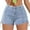 Blue, variant on Sngxgn Women's High Waisted Casual Shorts Ripped Hem Frayed Distressed Short Casual(Blue,L)