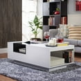 thumbnail image 3 of Furniture of America Sydney Modern Wood Storage Coffee Table in White and Black, 3 of 5