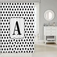 thumbnail image 2 of Manfei Modern Dot Monogram A Shower Curtain 72Wx72L,Minimalist Artwork Bathroom Curtain,White Black, 2 of 5