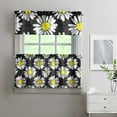 thumbnail image 2 of Floral Cottage Curtains 24" Short - 3 Panel Vintage Farmhouse Set with Bohemian Botanicals, Rod Pocket Window Treatment for Country, 2 of 6