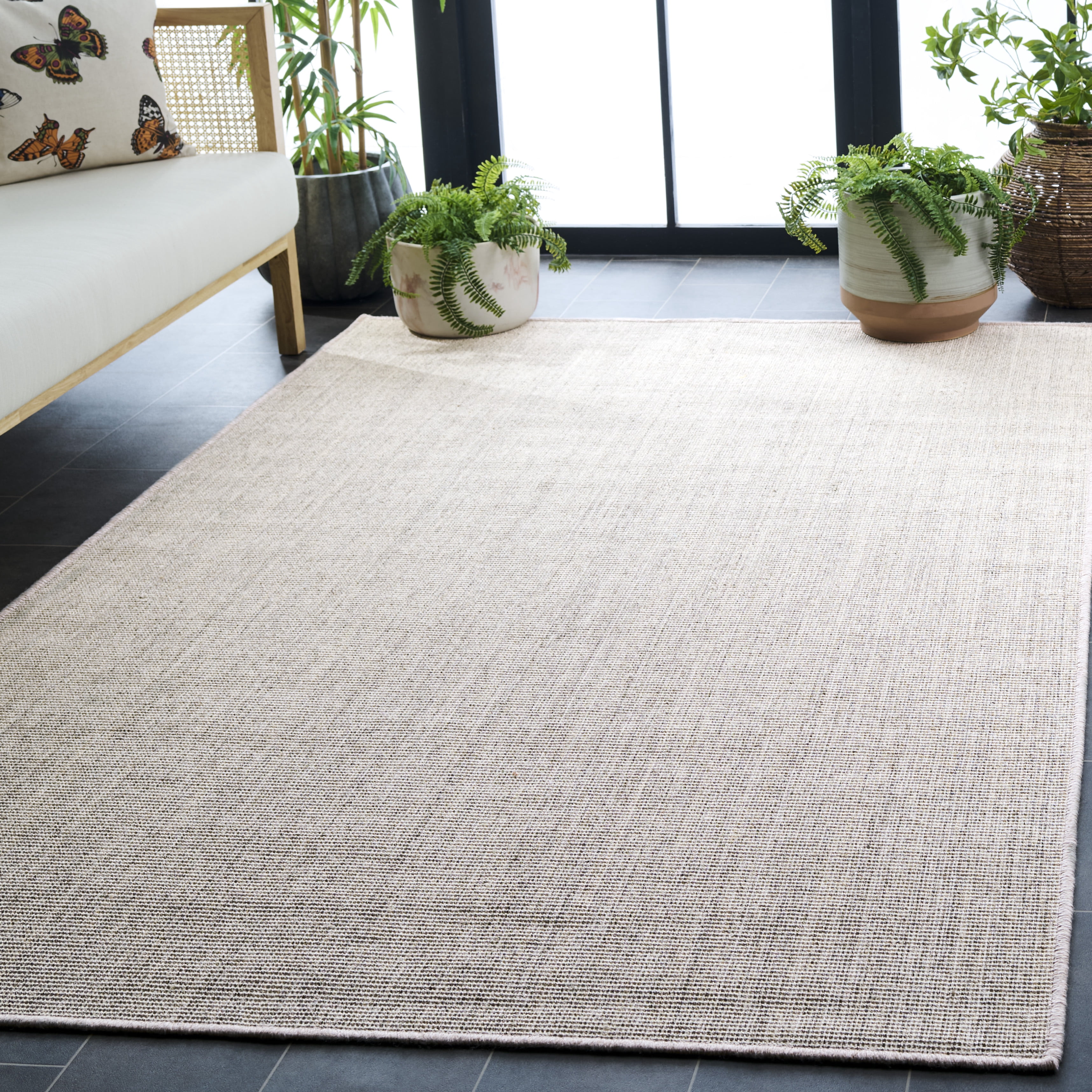 Safavieh Natural Fiber Callista Solid Area Rug, Marble/Gray, 4' x 6'