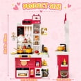 thumbnail image 6 of JoyStone 69PCS Kids Kitchen Playset,Play Kitchen Toy with Realistic Lights & Sounds,Pretend Steam, Play Sink & Oven, Menu Board & Other Kitchen Accessories Set for Toddlers, 6 of 10