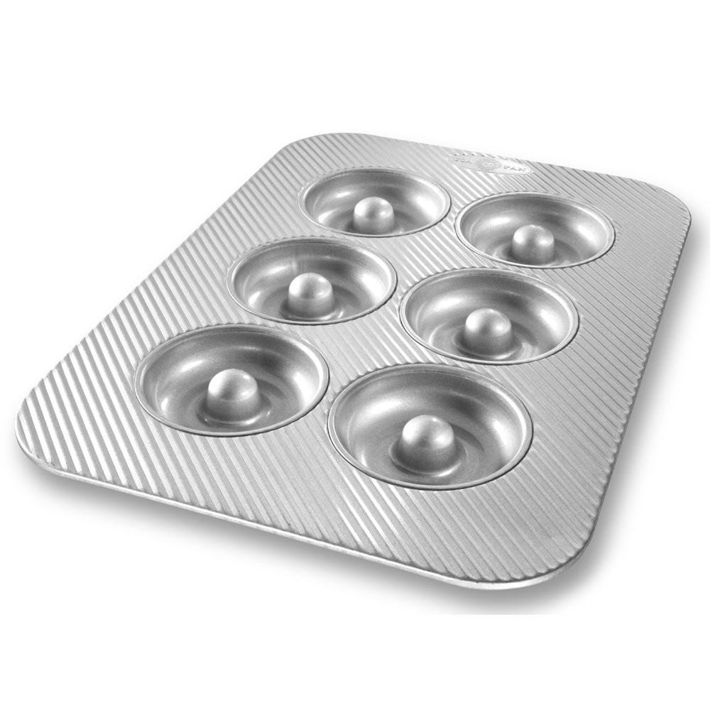 USA Pan Bakeware Aluminized Steel 6Well Donut Pan