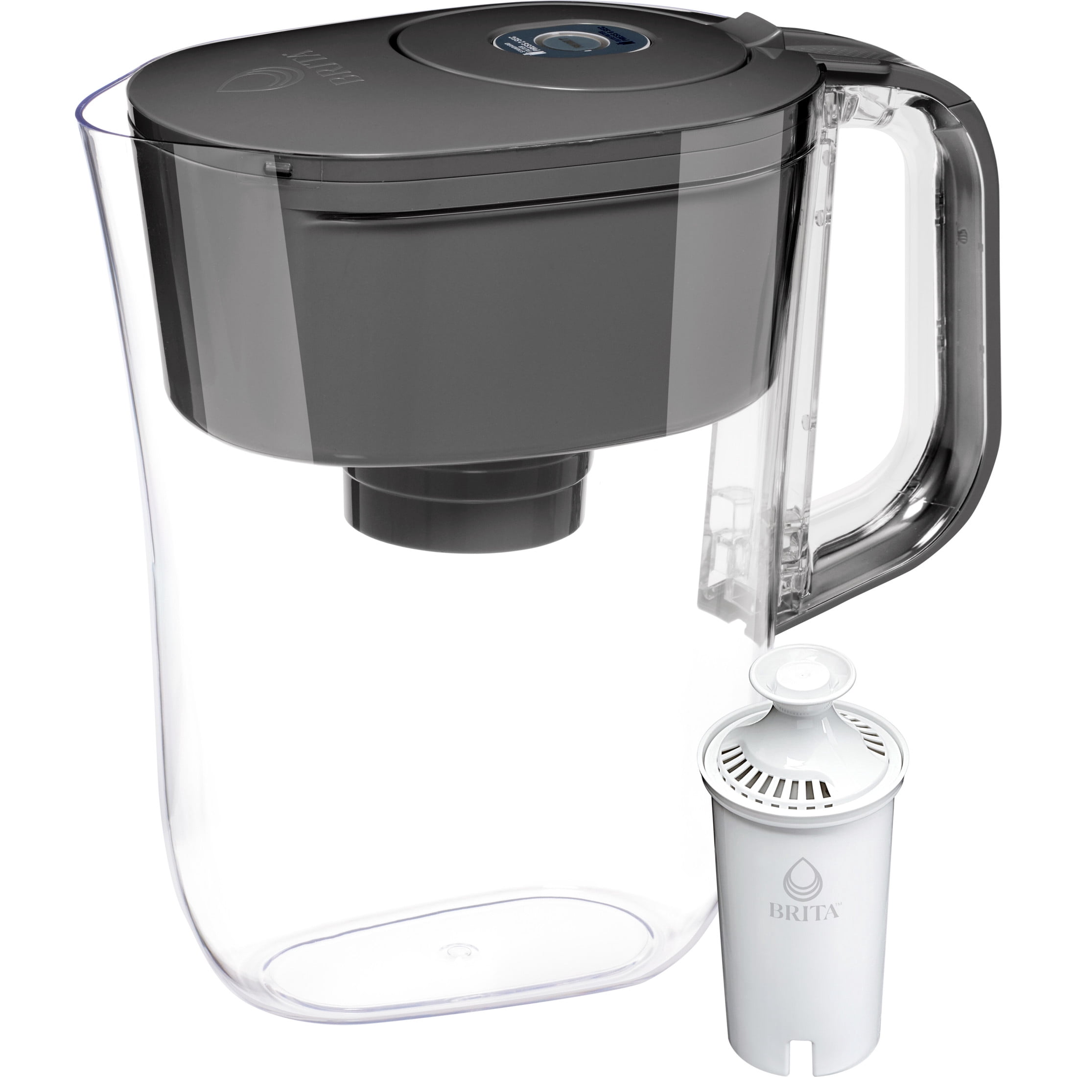 Brita® Small 6 Cup Denali Water Filter Pitcher with 1 Brita Standard Filter, Slate