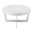 thumbnail image 4 of Pangea Home Oyster Gloss Lacquer & Polished Steel Metal Coffee Table in White, 4 of 5