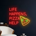thumbnail image 2 of Handmadetneonsign Life Happens, Pizza Help Neon Sign, Pizza Neon Light, Pizza Led Light, Pizza Sign, 2 of 5