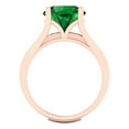 thumbnail image 4 of Clara Pucci 14K Rose Gold 3.39 Simulated Emerald Engraveable Engagement Ring + Wedding Band Set, 4 of 7