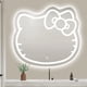 thumbnail image 1 of Espejo de tocador rosa de hello kitty, atenuador táctil led, espejo de cristal para tocador de maquillaje, espejos para colgar en la pared del hogar, 1 of 4