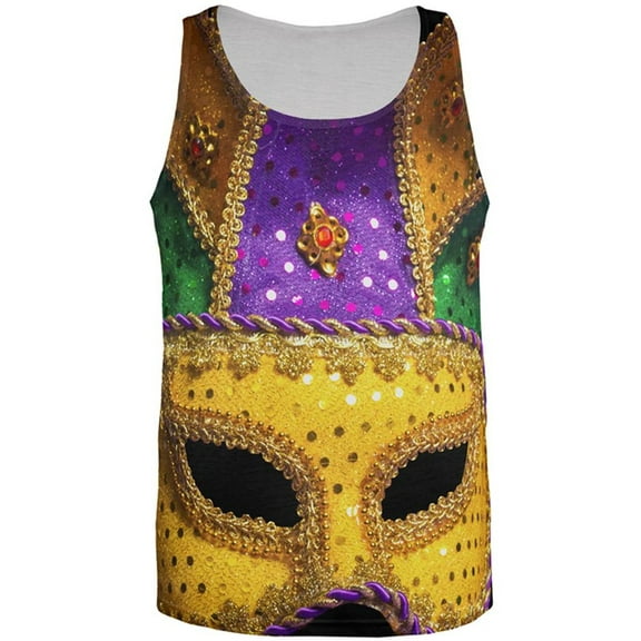 Mardi Gras Mask All Over Mens Tank Top Multi SM