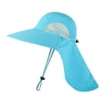 thumbnail image 5 of Solid Colour Sunscreen Sun Hat Mesh Hole Breathable Large Shawl Fisherman Hat Hiking Sun Hat, 5 of 5