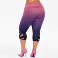 thumbnail image 4 of CBGELRT Elastic High Waist Sporty Leggings for Women Large Size Seamless Gradient Color 3/4 Yoga Pants Workout Fitness Leggins Jeggings Hot Pink Xxxl, 4 of 8