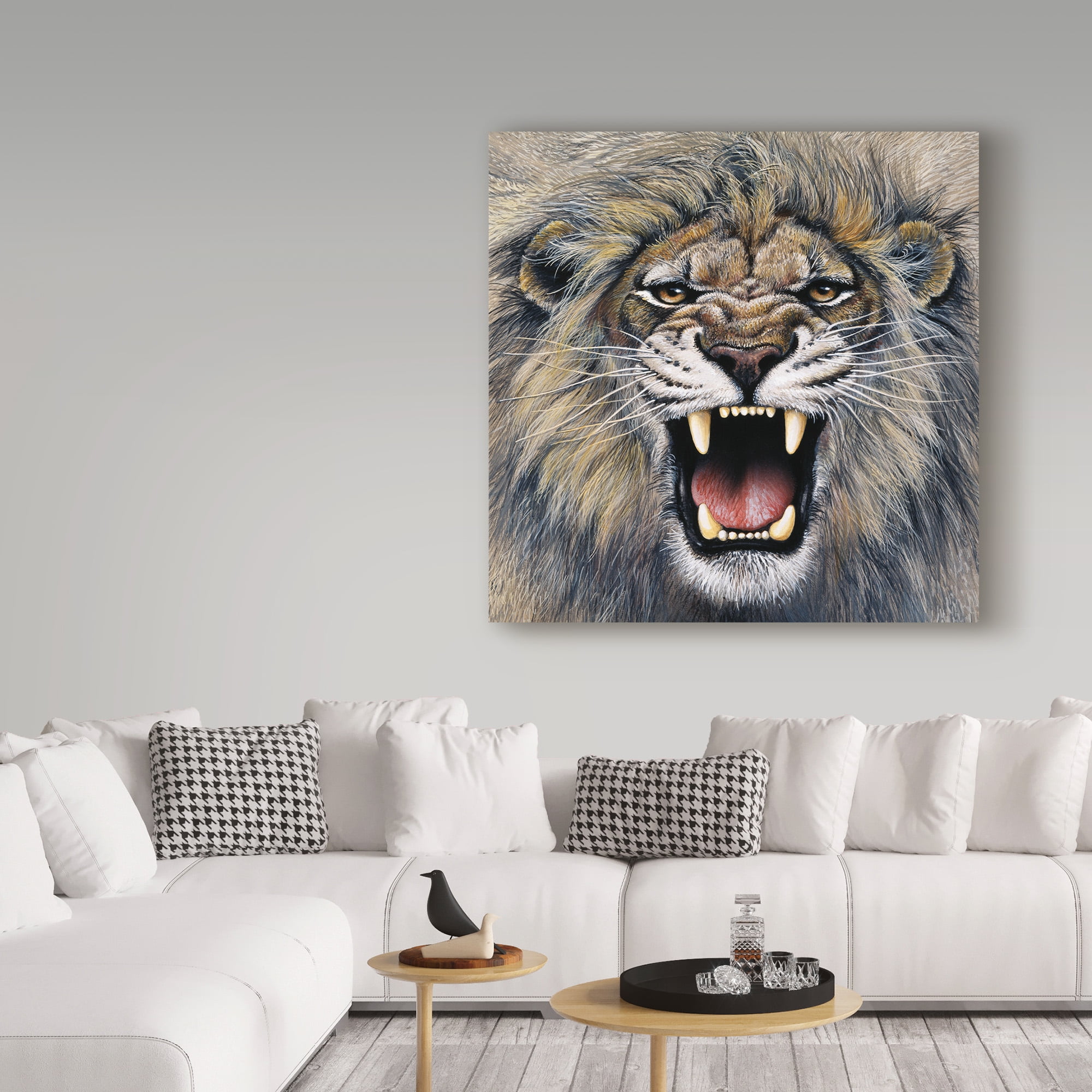 Trademark Fine Art 'Lion Roaring' Canvas Art by Harro Maass