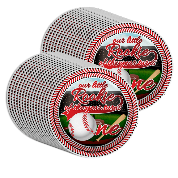 Birthday Galore Baseball 1st Birthday Party Supplies, 32 Disposable 9" Paper Plates, Durable Design
