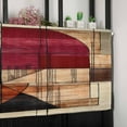 thumbnail image 6 of Red Beige Geometric Valances for Windows Farmhouse Kitchen Curtains Valances Rod Pocket Valance Curtains for Kitchen Windows Modern Abstract Art Window Valances for Bathroom Bedroom 60"x18", 6 of 6