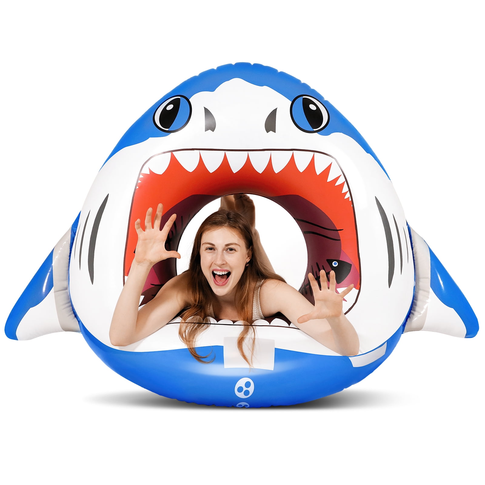 SwimWays 6044161-sw Eaten Alive Inflatable Shark Pool Float for Ages 5 and up for sale online 