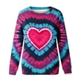 thumbnail image 4 of FAIWAD Women Tie-Dye Sweatshirt Long Sleeve Round Neck Pullover Tops Trendy Color Block Loose Sweatshirts, 4 of 4