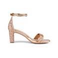 thumbnail image 3 of BLISSFUL STEP Valentine's Women's Shoes Glitter Ankle Strap Block Heel Prom Sandals Rose Gold 9, 3 of 8