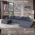 thumbnail image 4 of Modular U-Shaped Sectional Sofa, 128" Convertible Oversized Corduroy Couch with Chaise Lounge, No Assembly Needed, Modern Boneless Couchs, Gray, 4 of 9