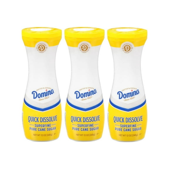 Domino White Sugar Pure Cane Sugar Quick Dissolve Superfine, 12 Ounce (Pack of 3)