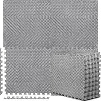 Puzzle Exercise Mat with 12/24/48 Tiles Interlocking Foam Gym Mats, 24'' x 24'' EVA Foam Floor Tiles, Protective Flooring Mats for Gym Equipment-48 Sq.ft/12 Tiles - All-gray