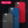 thumbnail image 3 of Slim Leather Magnetic Texture Slim Matte Back Phone Cove Cases For iPhone 12 (Red), 3 of 8