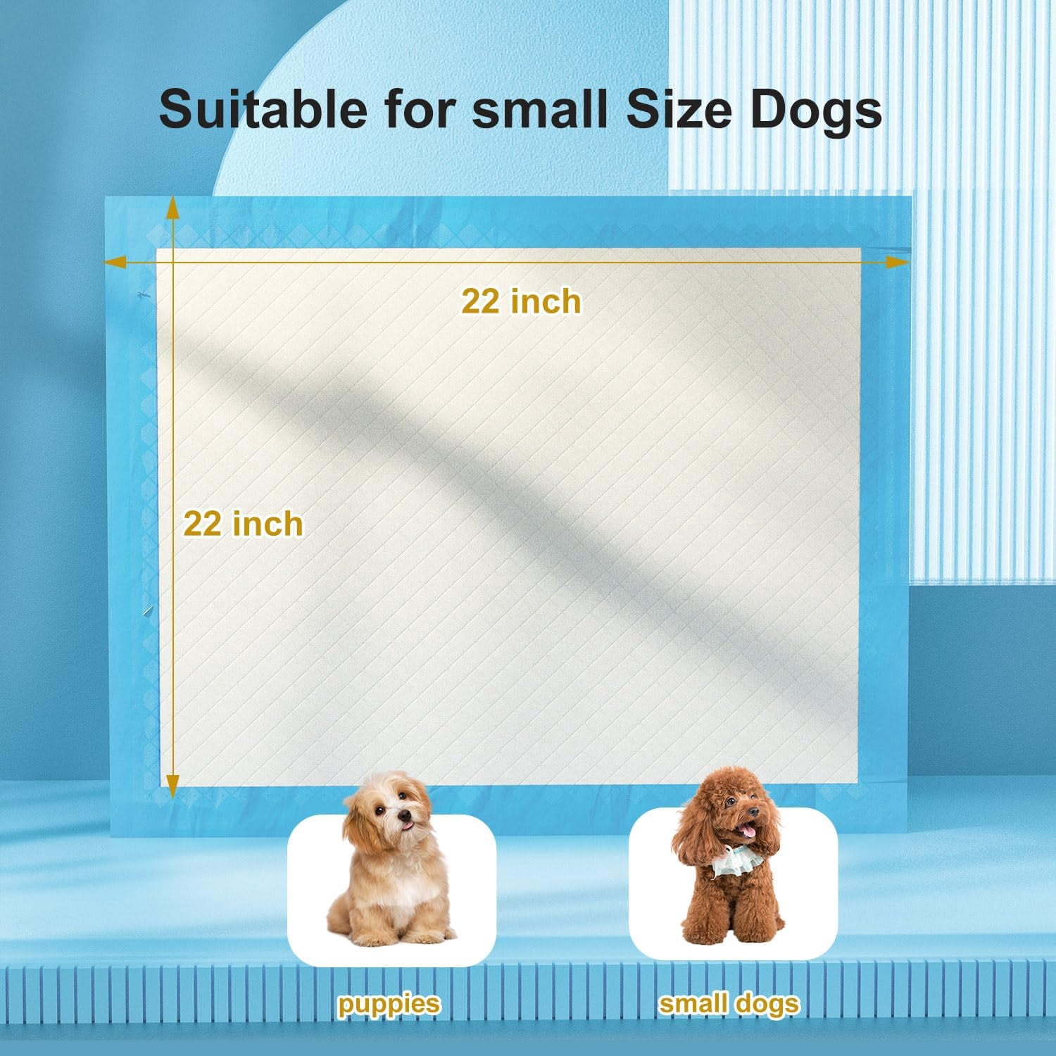 Nomipaw Dogs Pee Pads 50Pcs, 22x22in, 6 Layers Ultra Thick, Leak-proof and Odor-proof, Four-sided Edge Wrapping Training Pad
