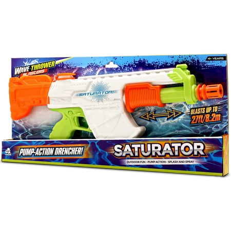 Lanard: Water Blaster - Saturator - Green-White-Orange, 20" Pump Action Drencher Toy, Splash & Spray Water Up To 27ft, 22oz Tank, Outdoor Play Kids 4+