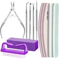 thumbnail image 2 of TOYAN 12-piece manicure and nail removal tool set, polishing strip, dead skin shears, nail polisher, nail picker, polishing set, 2 of 5