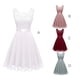 thumbnail image 3 of Sonducket Vestido de mujer Color sólido Encaje Empalme Fiesta Citas Retro Swing Vestidos Mezcla de algodón Moda Ropa casual M Blanco Vestidos L Rot, 3 of 6