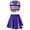 Purple, variant on DPOIS Kids Girls Cheerleading Costume Skirt Set Crop Tops Pleated Skirt Hot Pink 10