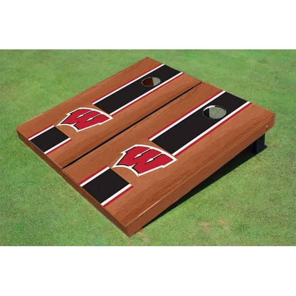 University of Wisconsin Black Rosewood Matching Long Stripe Cornhole Boards