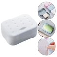 thumbnail image 3 of 2x jabonera de viaje soporte para platos para gimnasio senderismo con protector de esponja blanco 2 piezas, 3 of 8