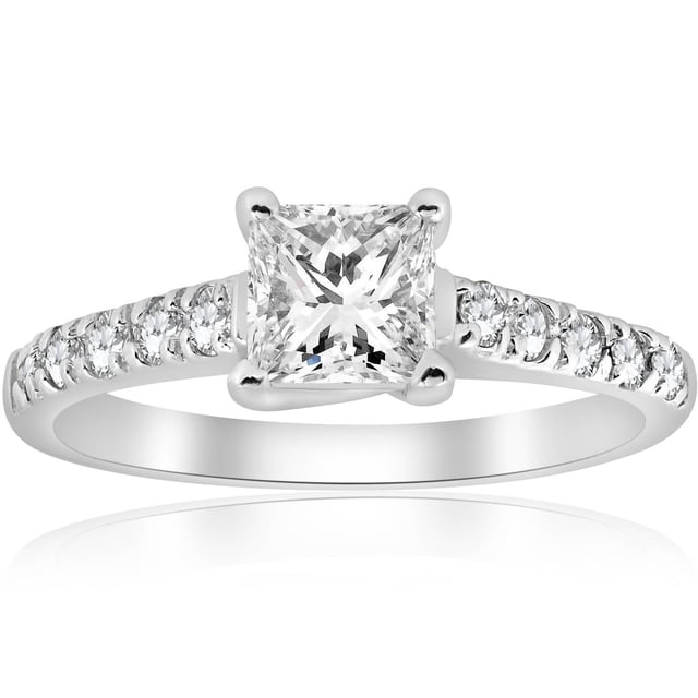 Bague Vintage Diamant Princesse en Or Blanc 14K