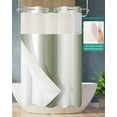 thumbnail image 5 of No Hook Shower Curtains, Green White Ombre Small Shower Curtains with Snap in Liner, Country Pastoral Gradient Minimalist Waterproof Washable Fabric Bathroom Shower Curtain Sets, 36" x 72", 5 of 7