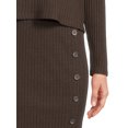 thumbnail image 5 of Time and Tru Women's Rib Knit Long Sleeve Top and Midi Skirt Set, 2-Piece , Sizes XS-XXL, 5 of 6