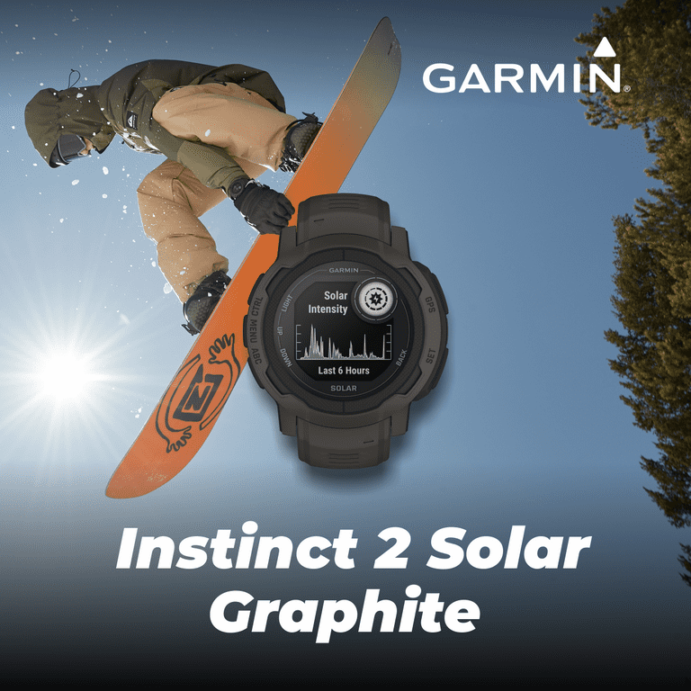  Garmin Instinct 2 Solar, GPS Outdoor Watch, Solar Charging  Capabilities, Multi-GNSS Support, Tracbak Routing, Graphite