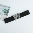 thumbnail image 4 of CBGELRT Elastic Belts for Women with Butterfly Buckle Vintage Wide Stretch Waist Belt for Jeans Pants Dresses Adjustable Waistband, A, 4 of 4